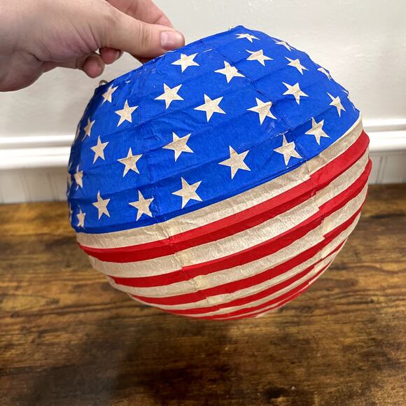 Set of 2 Boxes of 7 Lighted Lanterns Patriotic USA America Vintage Outdoor - Picture 1 of 9